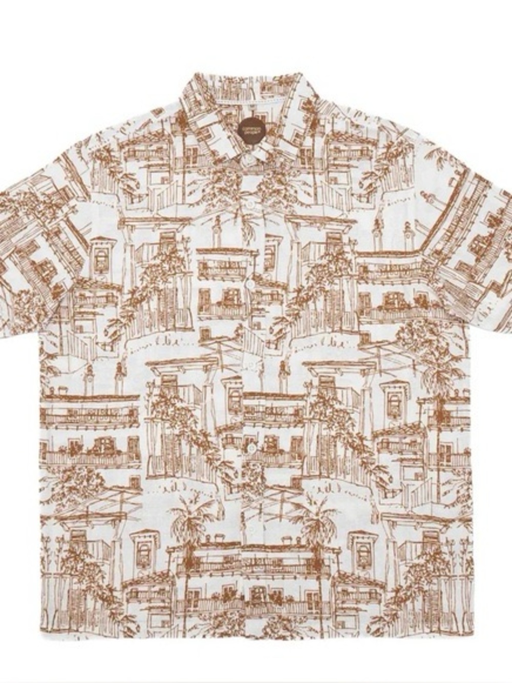 Folk Short Sleeve Button Front Shirt Medium